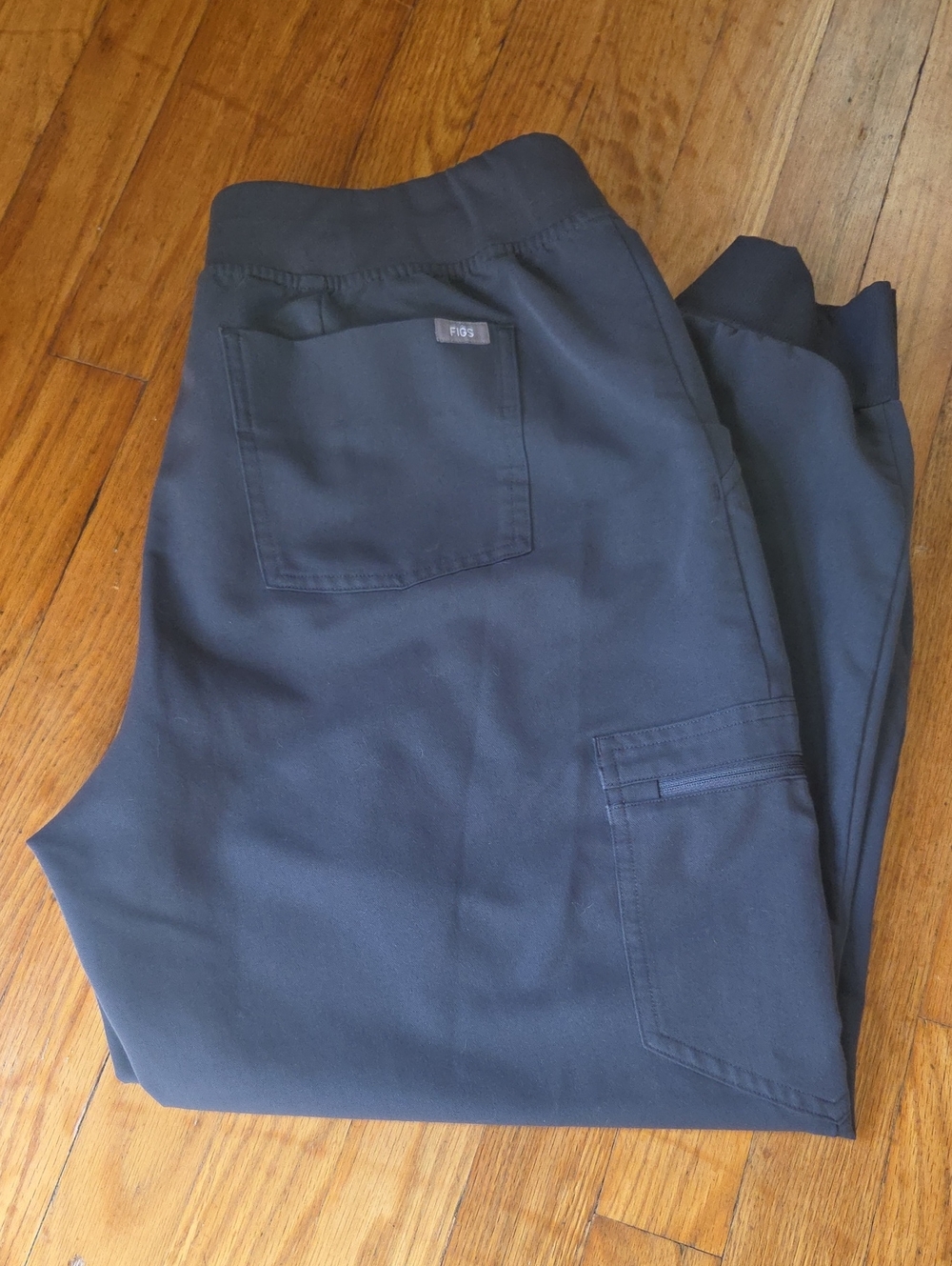 Figs Grey Cargo Jogger Pants with Elastic Waist
